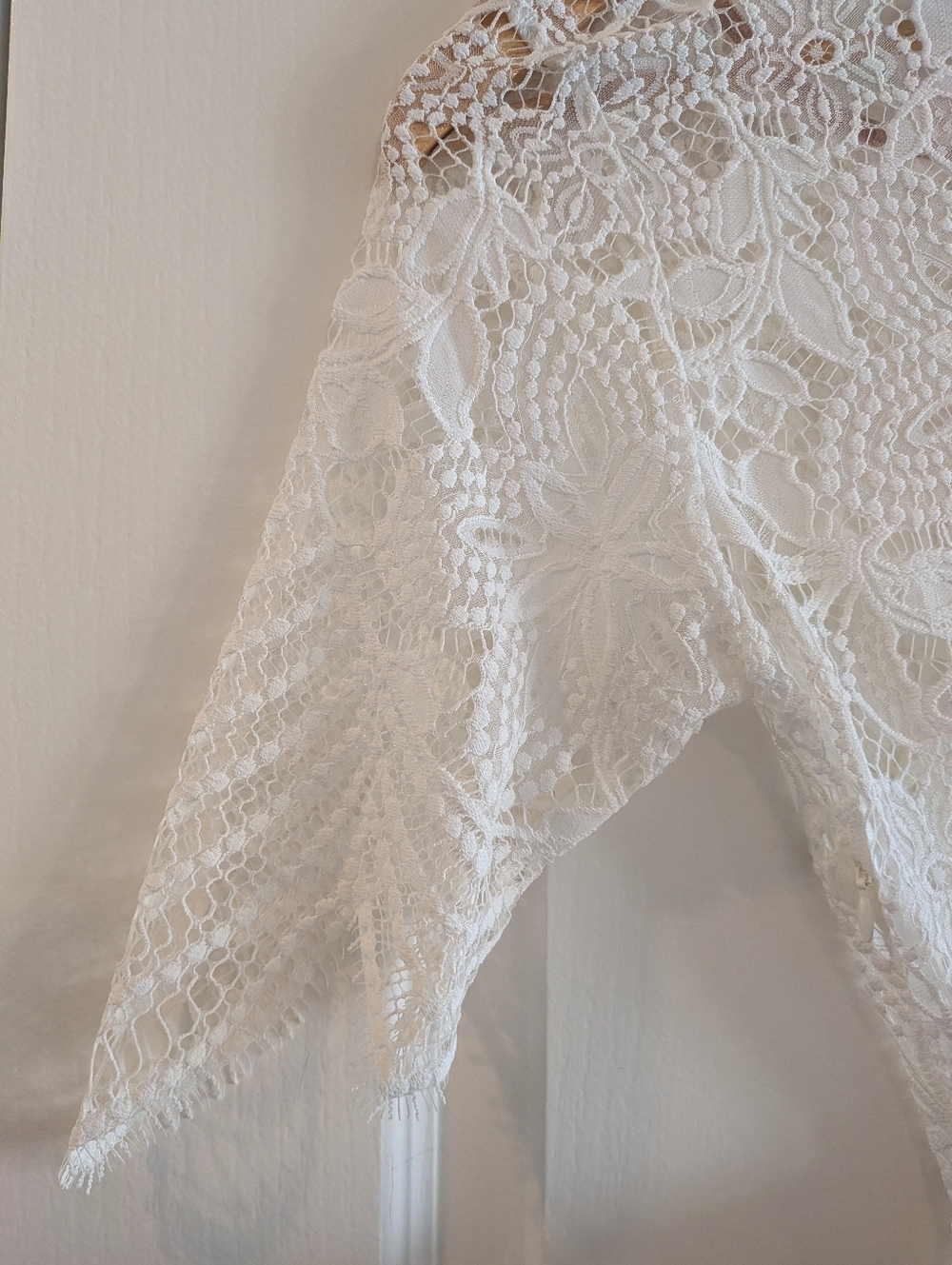 For Love & Lemons Luna White Lace Midi Dress Bridal Wedding Romantic Size S - Picture 15 of 15